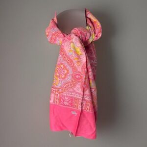 OILILY Rectangular Pink Paisley Pattern Scarf‎ New Condition Vintage